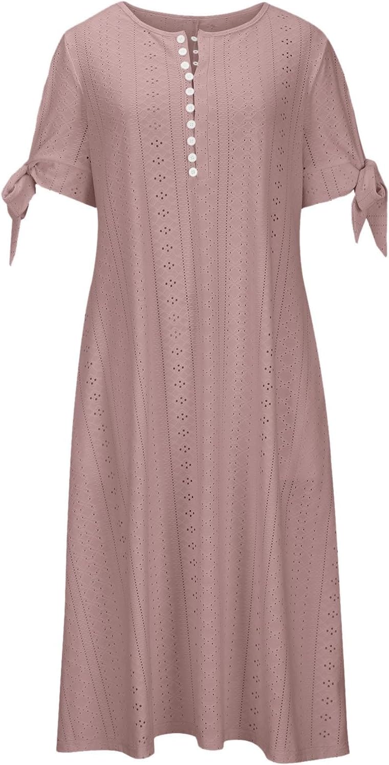 Ruby šaty Boho pro ženy – květinový styl, volný střih a lehká letní látka