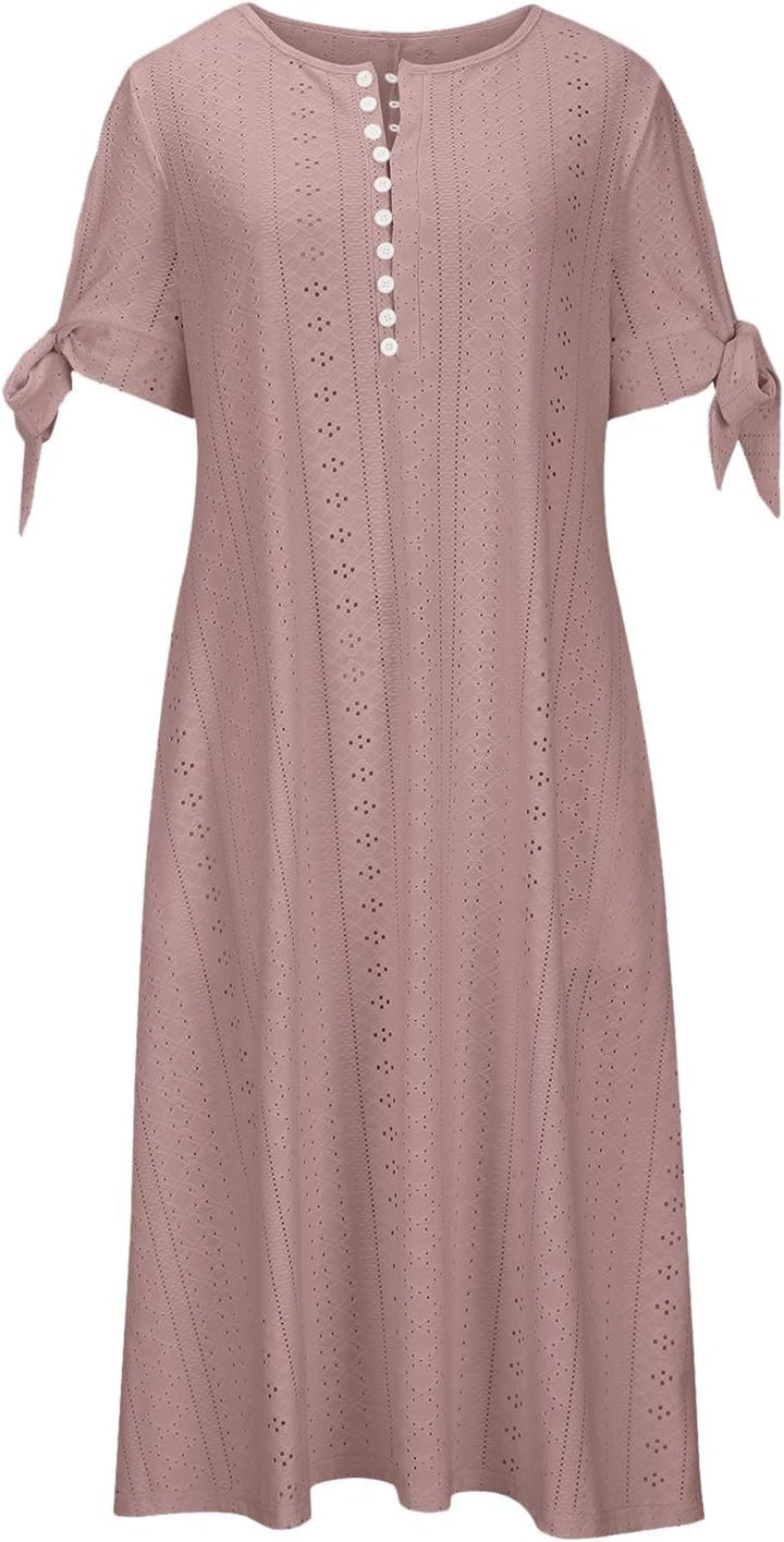 Ruby šaty Boho pro ženy – květinový styl, volný střih a lehká letní látka