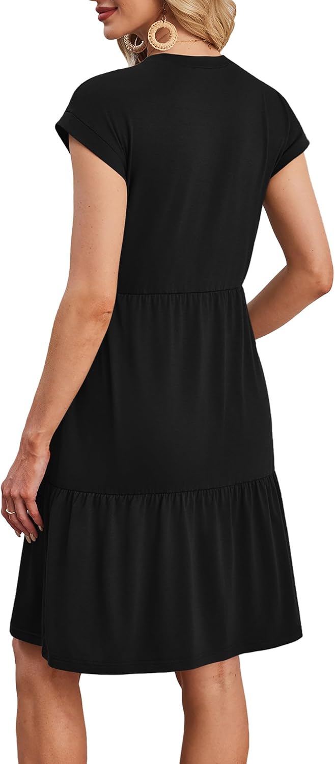 Sage Vestito Mini Donna – Stampa Floreale, Maniche Corte & Design Babydoll Estivo