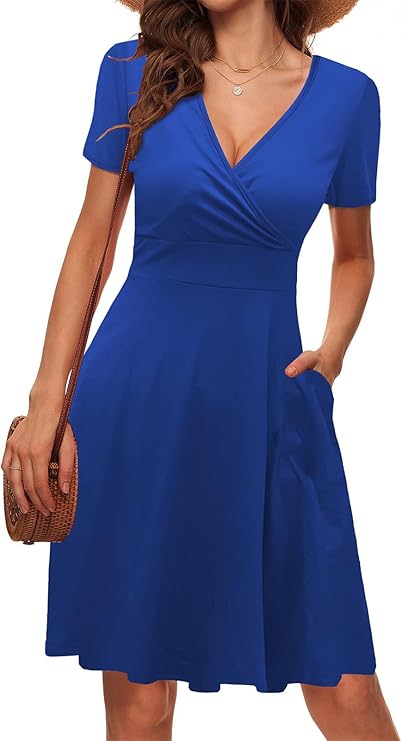 Luna Vestito Donna – Scollo V, A-Line Vita Alta & Stampa Floreale Elegante