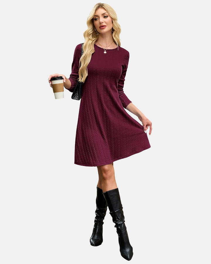 Haisley Vestito Maglia Donna – Girocollo, Maniche Lunghe & Tessuto Elasticizzato Elegante