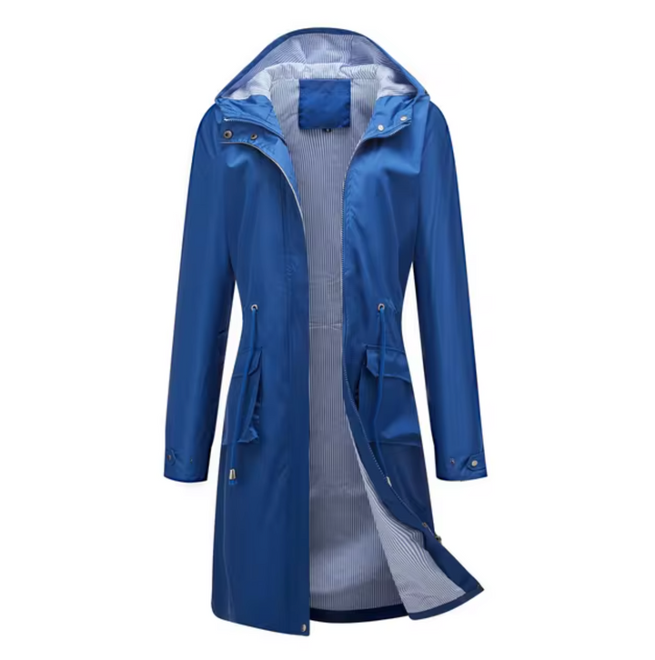 Chaqueta impermeable para mujer con capucha | Larga
