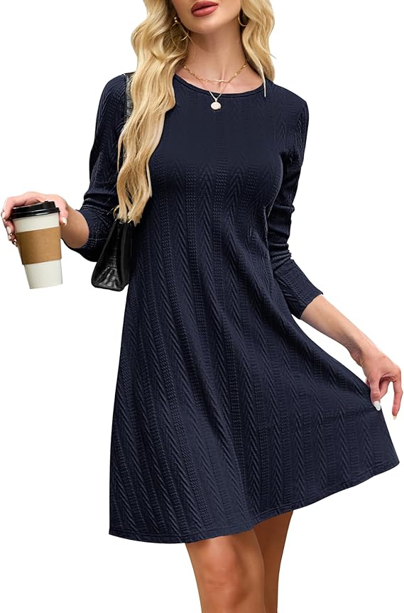 Haisley Vestito Maglia Donna – Girocollo, Maniche Lunghe & Tessuto Elasticizzato Elegante