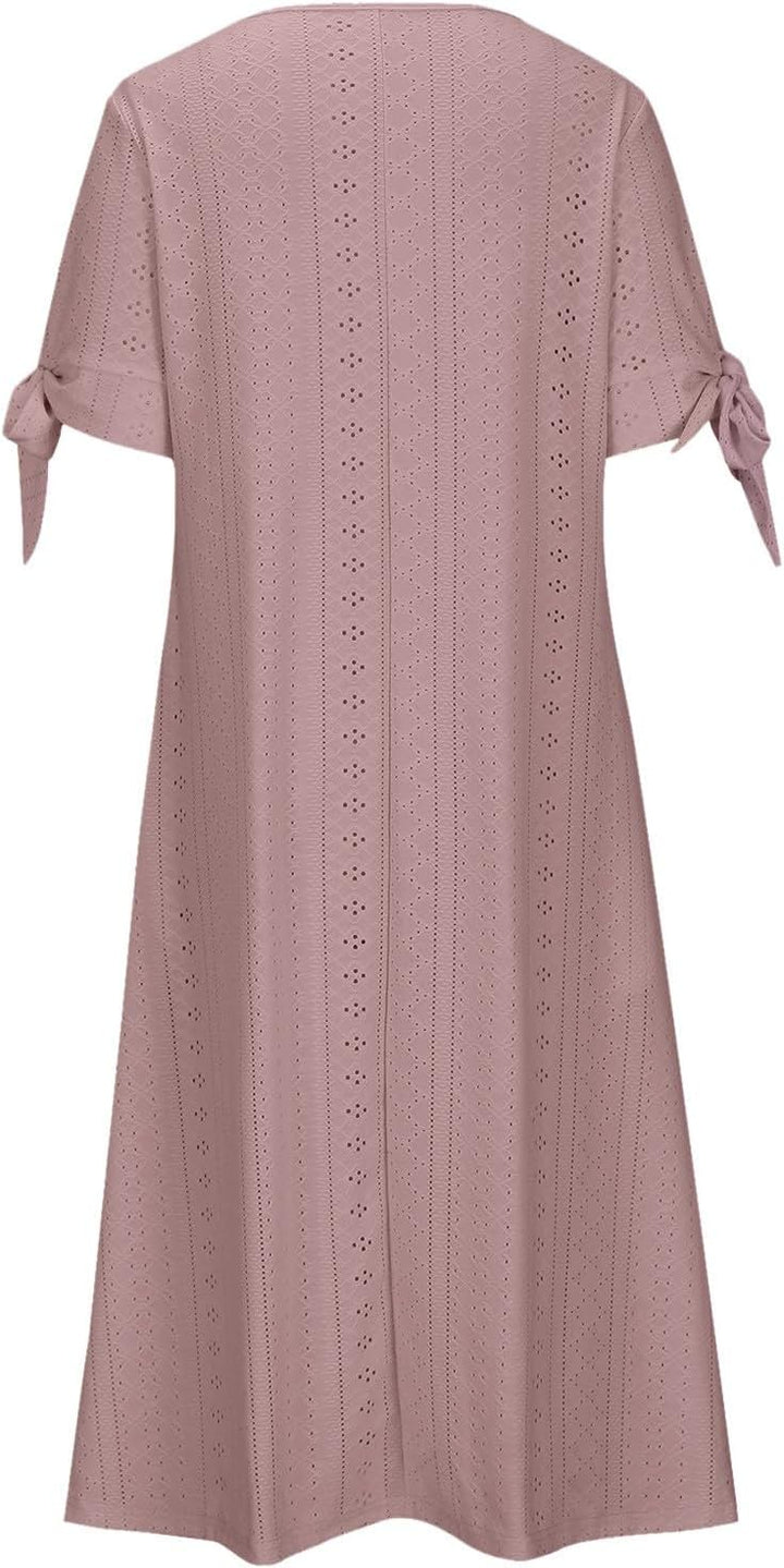 Ruby šaty Boho pro ženy – květinový styl, volný střih a lehká letní látka