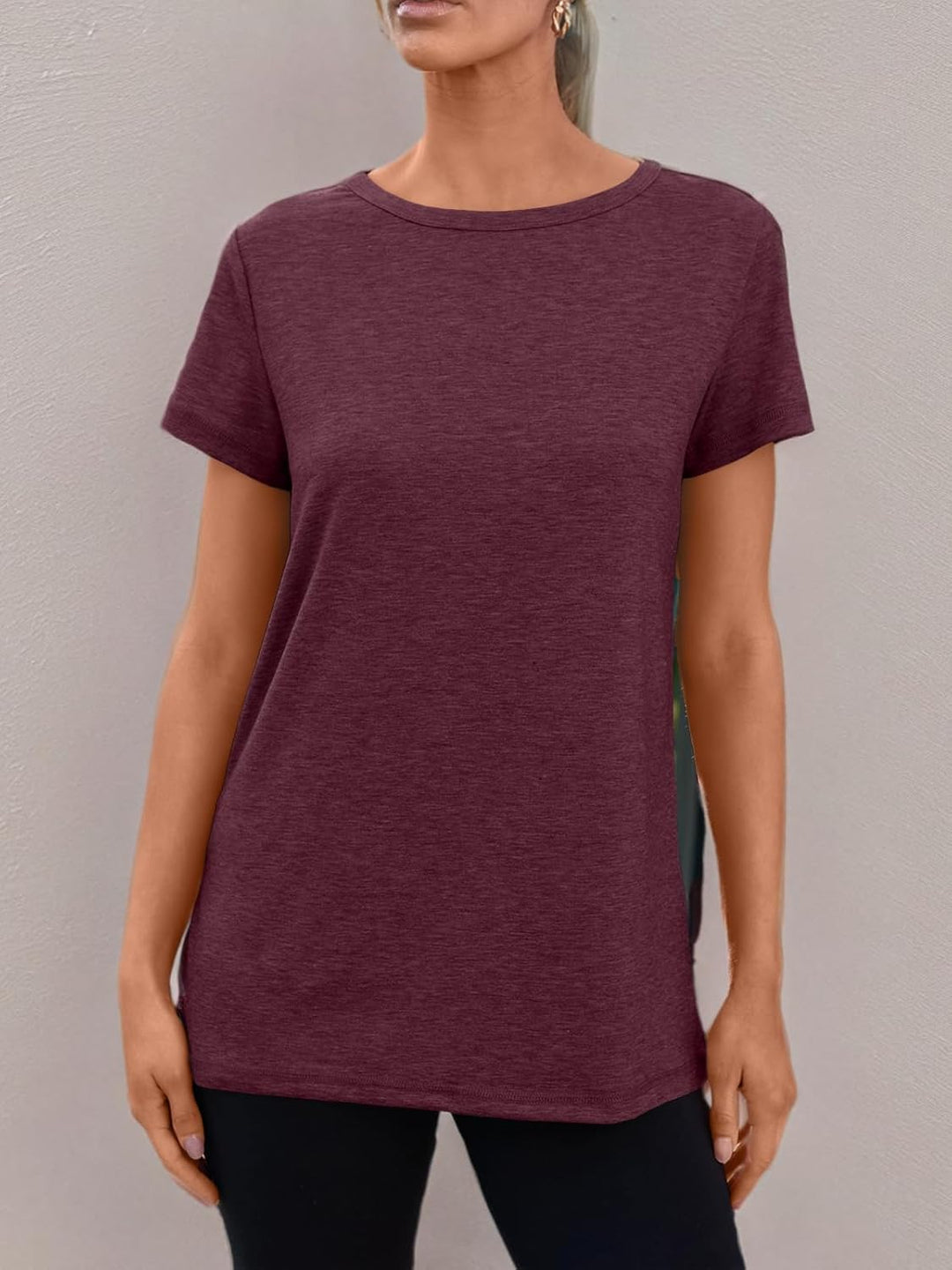Naya T-Shirt Donna – Girocollo, Tessuto Morbido Elasticizzato & Top Basic Casual