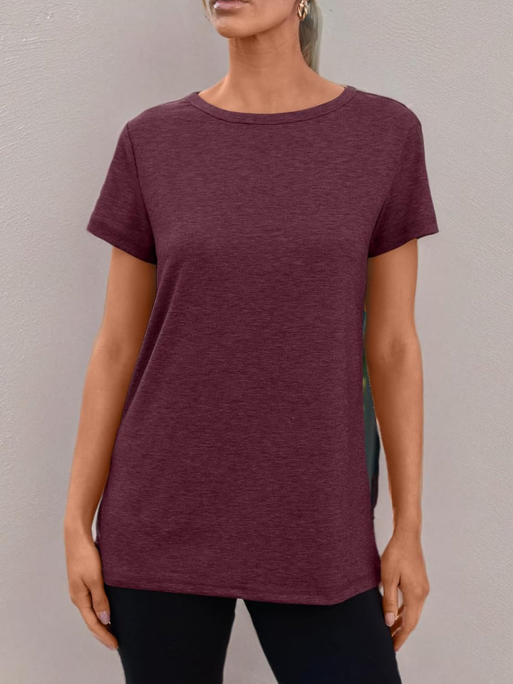 Naya T-Shirt Donna – Girocollo, Tessuto Morbido Elasticizzato & Top Basic Casual