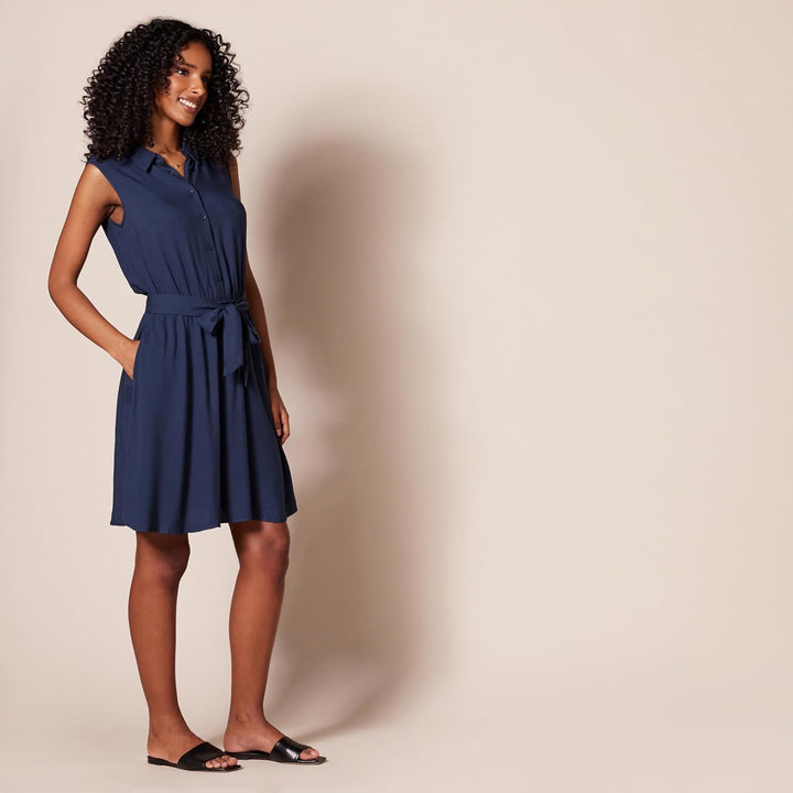 Rina Vestito Camicia Donna – Senza Maniche, Viscosa Leggera & Taglio Fluido Casual