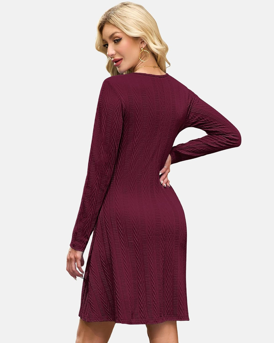 Haisley Vestito Maglia Donna – Girocollo, Maniche Lunghe & Tessuto Elasticizzato Elegante