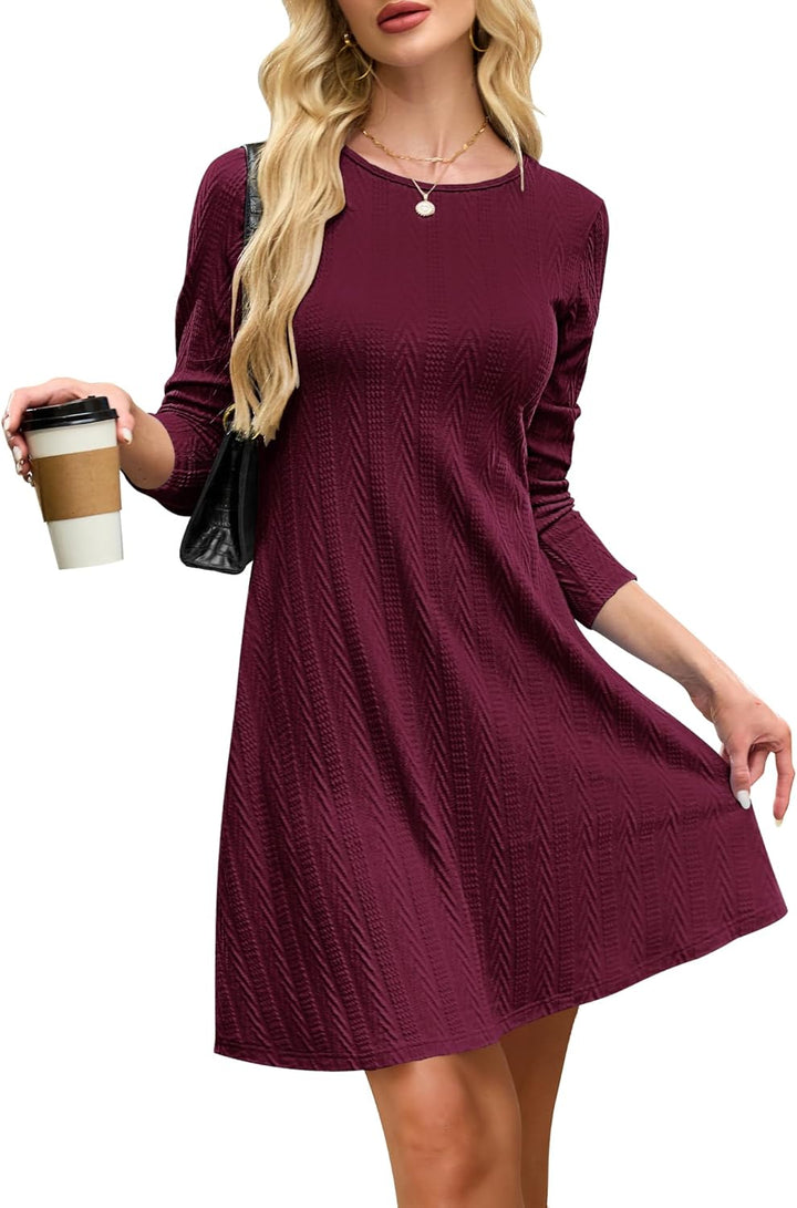 Haisley Vestito Maglia Donna – Girocollo, Maniche Lunghe & Tessuto Elasticizzato Elegante