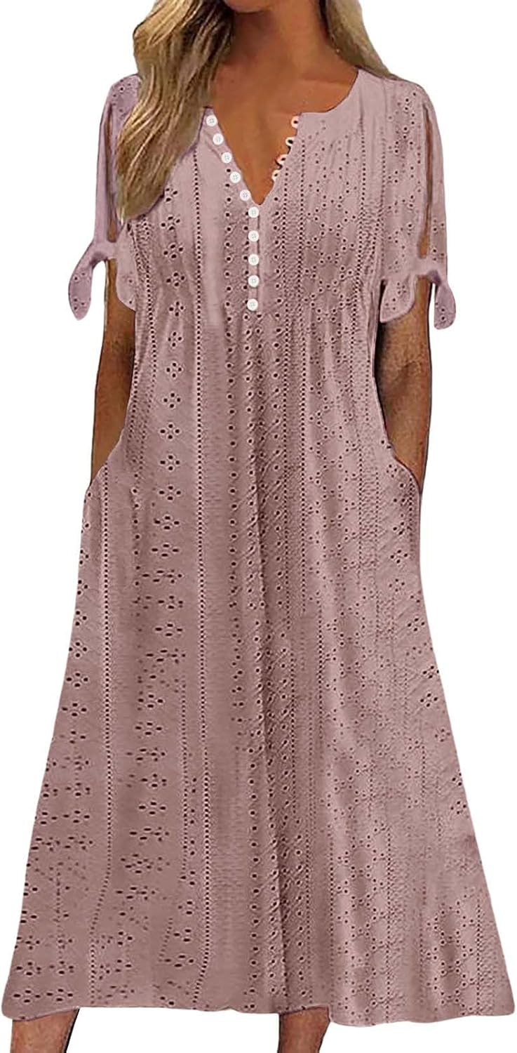 Ruby šaty Boho pro ženy – květinový styl, volný střih a lehká letní látka