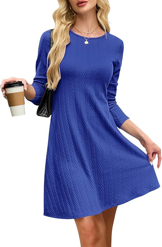 Haisley Vestito Maglia Donna – Girocollo, Maniche Lunghe & Tessuto Elasticizzato Elegante