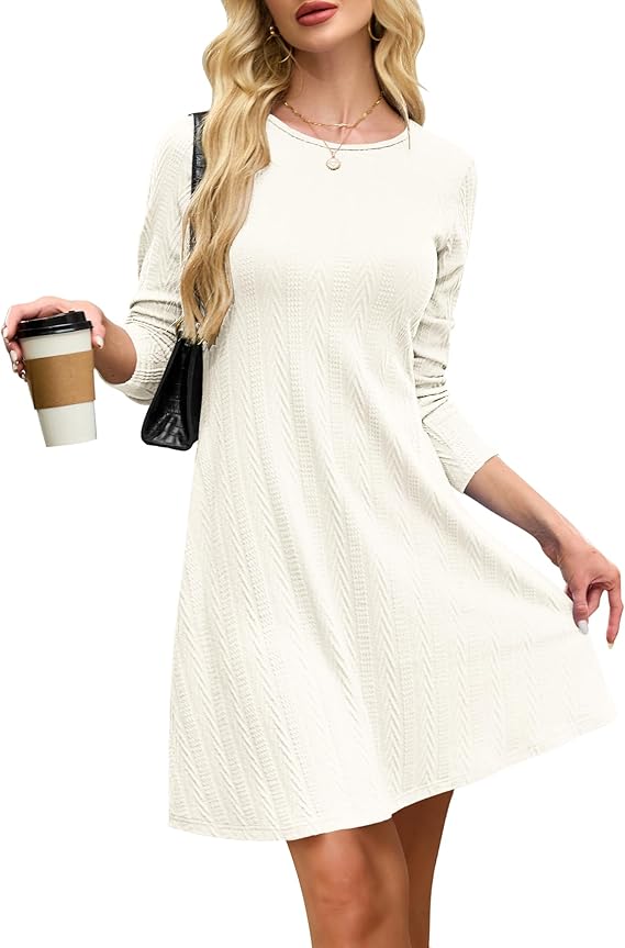Haisley Vestito Maglia Donna – Girocollo, Maniche Lunghe & Tessuto Elasticizzato Elegante