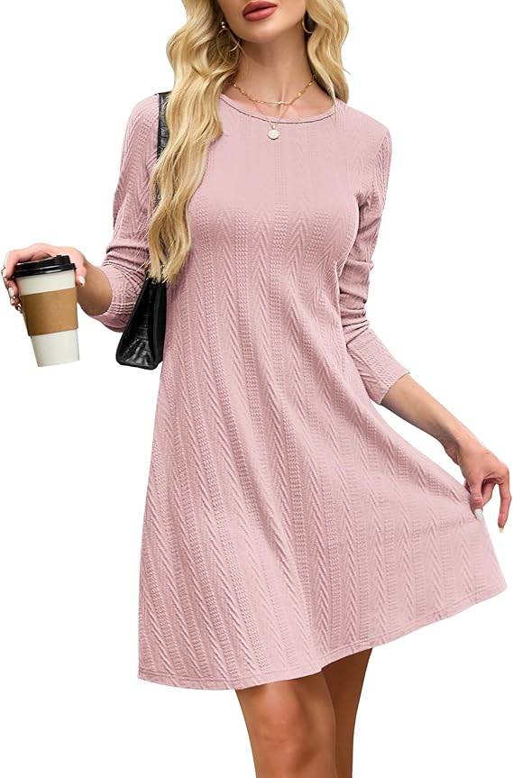 Haisley Vestito Maglia Donna – Girocollo, Maniche Lunghe & Tessuto Elasticizzato Elegante