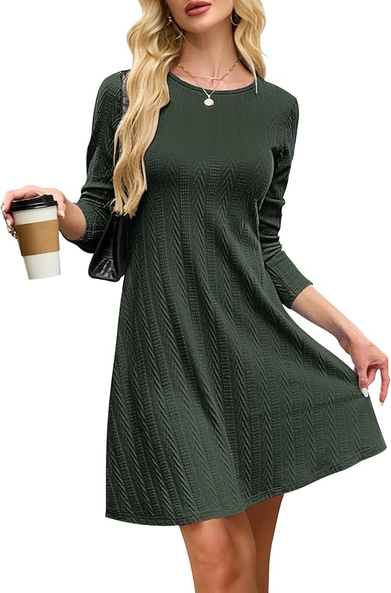 Haisley Vestito Maglia Donna – Girocollo, Maniche Lunghe & Tessuto Elasticizzato Elegante