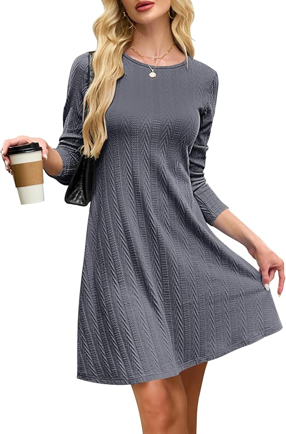 Haisley Vestito Maglia Donna – Girocollo, Maniche Lunghe & Tessuto Elasticizzato Elegante