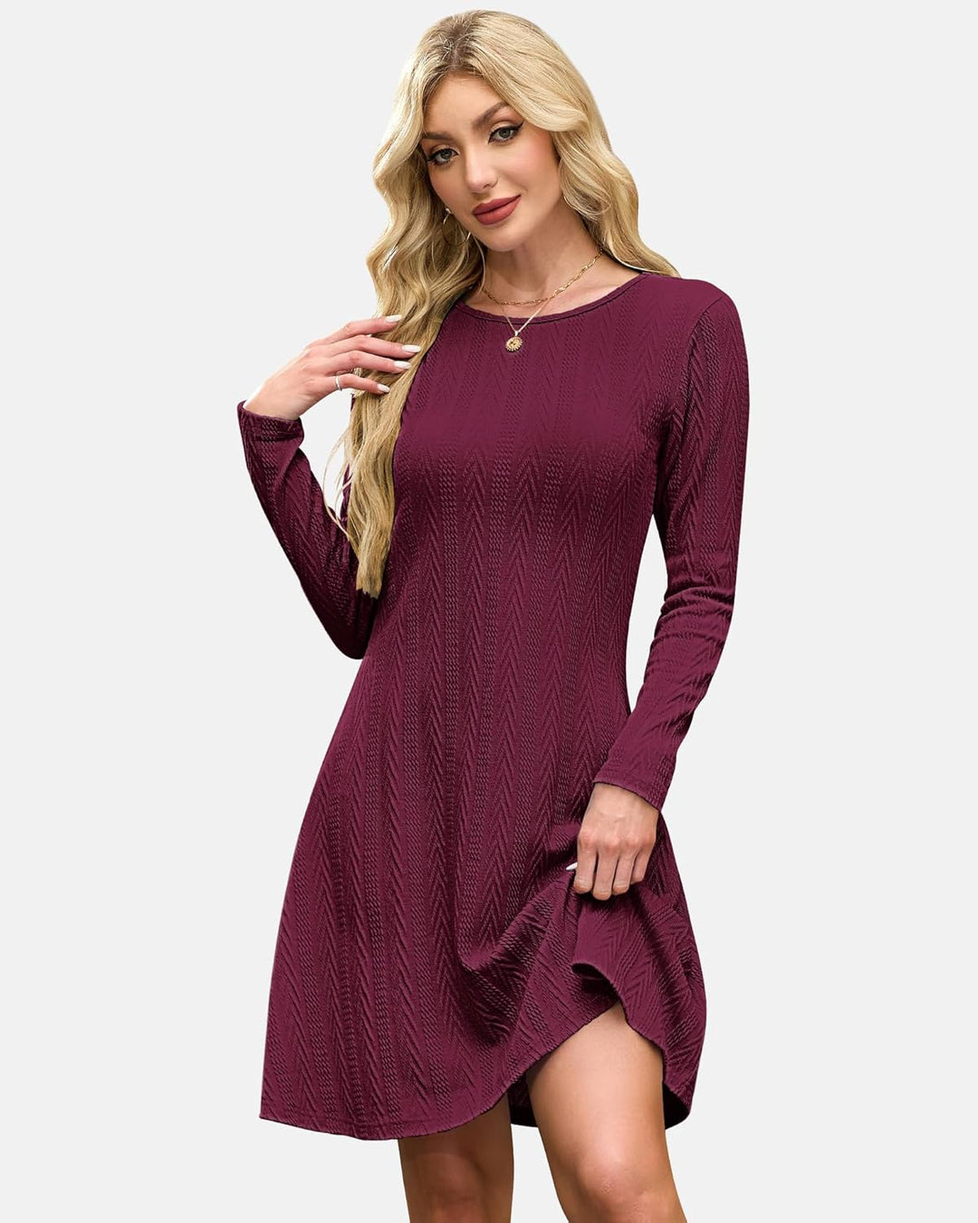 Haisley Vestito Maglia Donna – Girocollo, Maniche Lunghe & Tessuto Elasticizzato Elegante