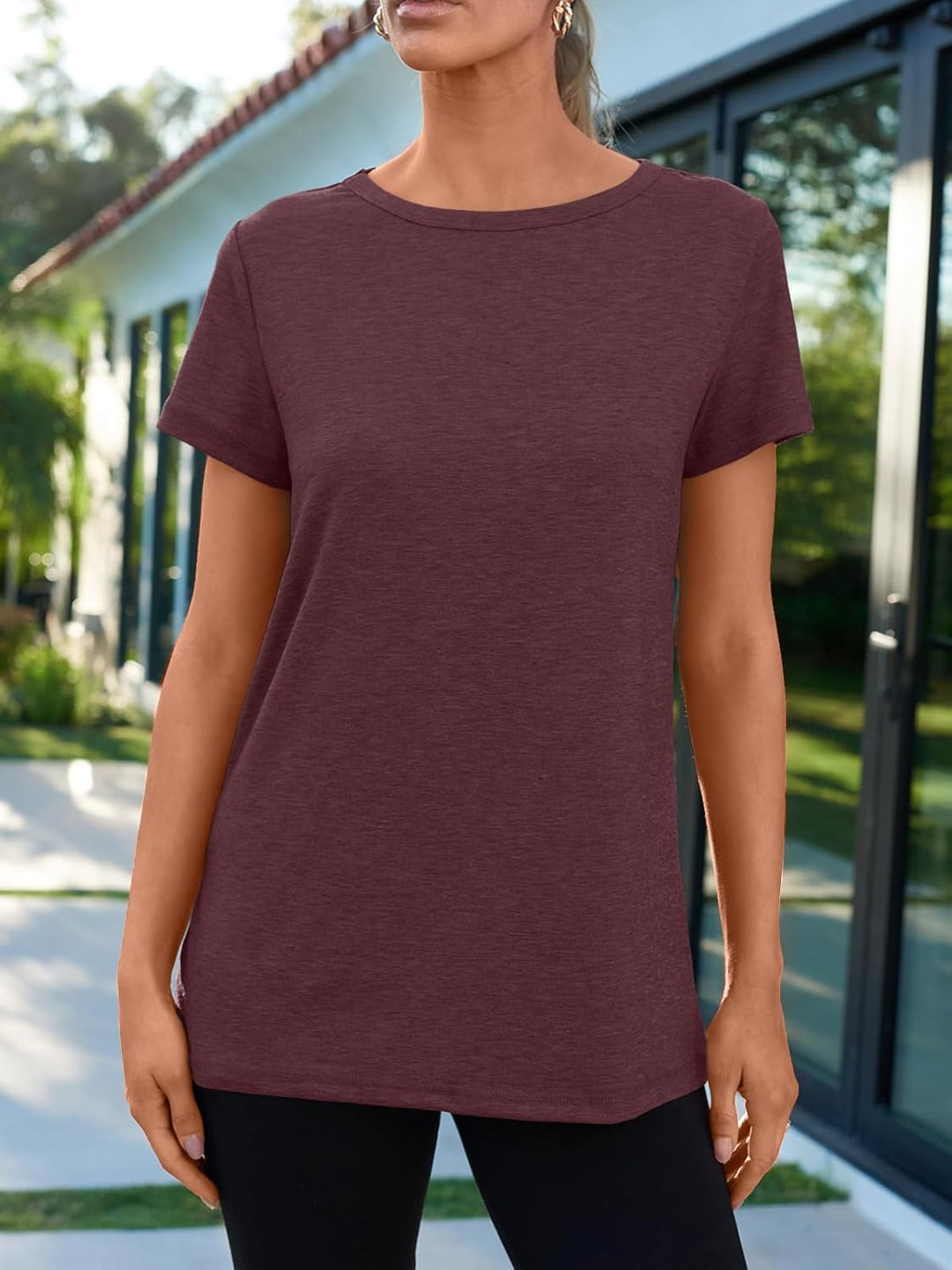 Naya T-Shirt Donna – Girocollo, Tessuto Morbido Elasticizzato & Top Basic Casual