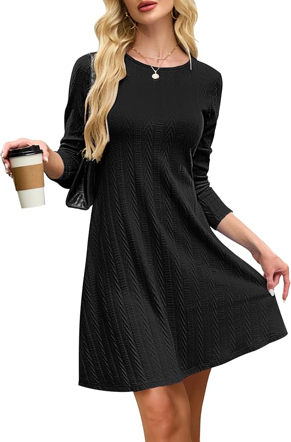 Haisley Vestito Maglia Donna – Girocollo, Maniche Lunghe & Tessuto Elasticizzato Elegante