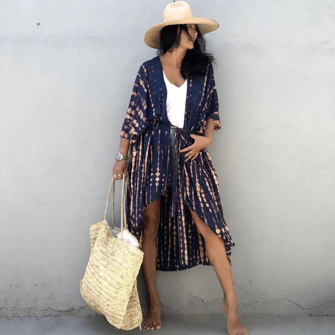 Copri kimono cu imprimeu tie-dye pentru femei