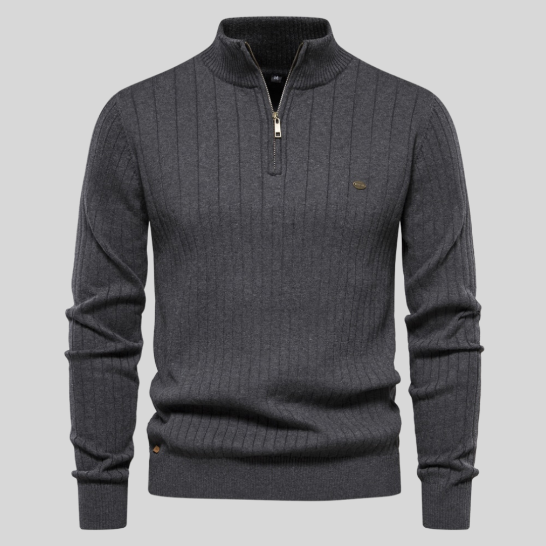 Maglione Lavorato A Maglia Da Uomo Con Mezza Zip | Invernale