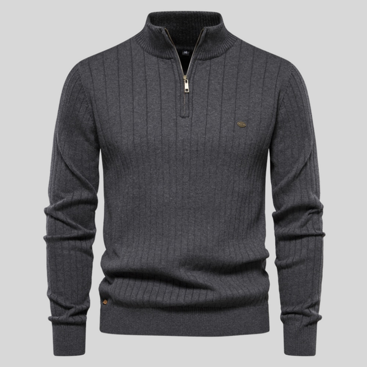 Maglione Lavorato A Maglia Da Uomo Con Mezza Zip | Invernale