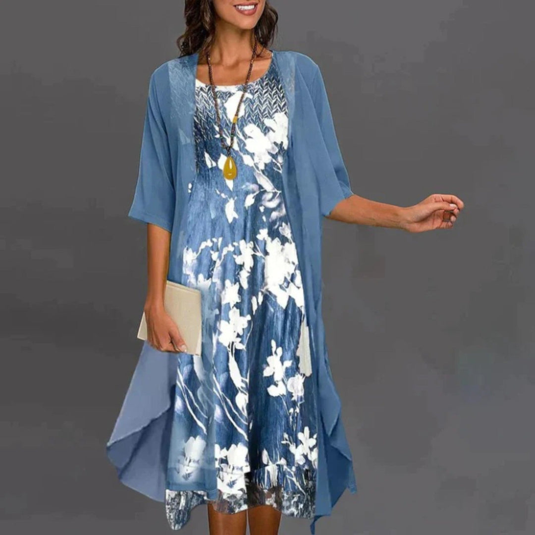 Maëlle | Rochie elegantă florală pentru femei cu blazer | Mini