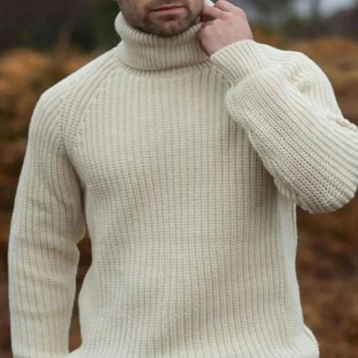 Noah Maglione Bărbați cu Guler Înalt din Tricot Gros – Cald, Respirabil & Stil Modern