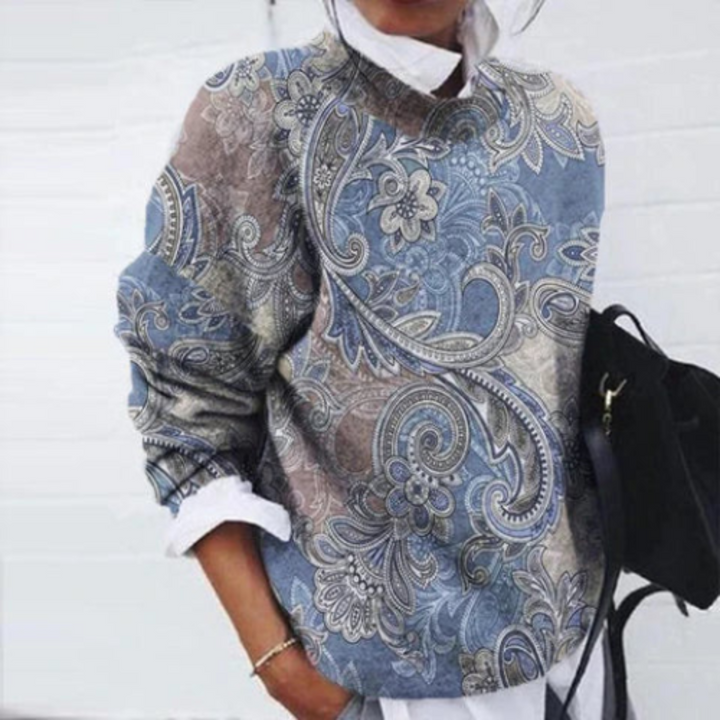 Damebluse med blomsterprint | Langærmet