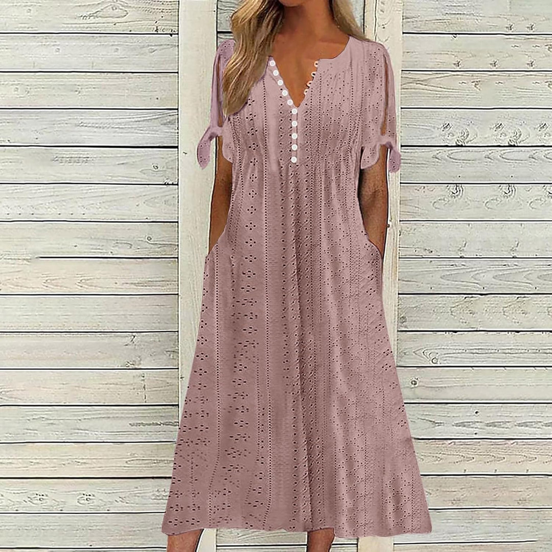 Ruby šaty Boho pro ženy – květinový styl, volný střih a lehká letní látka
