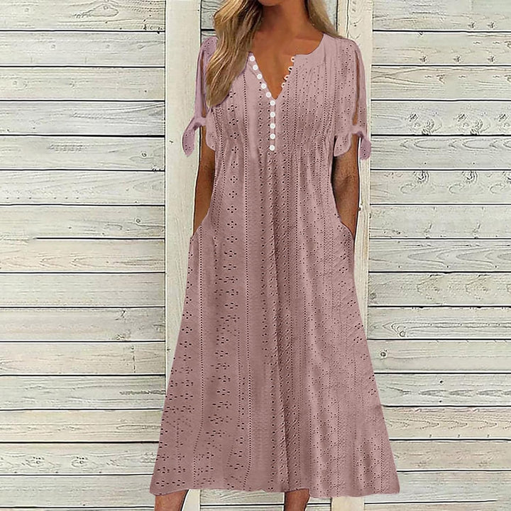 Ruby šaty Boho pro ženy – květinový styl, volný střih a lehká letní látka