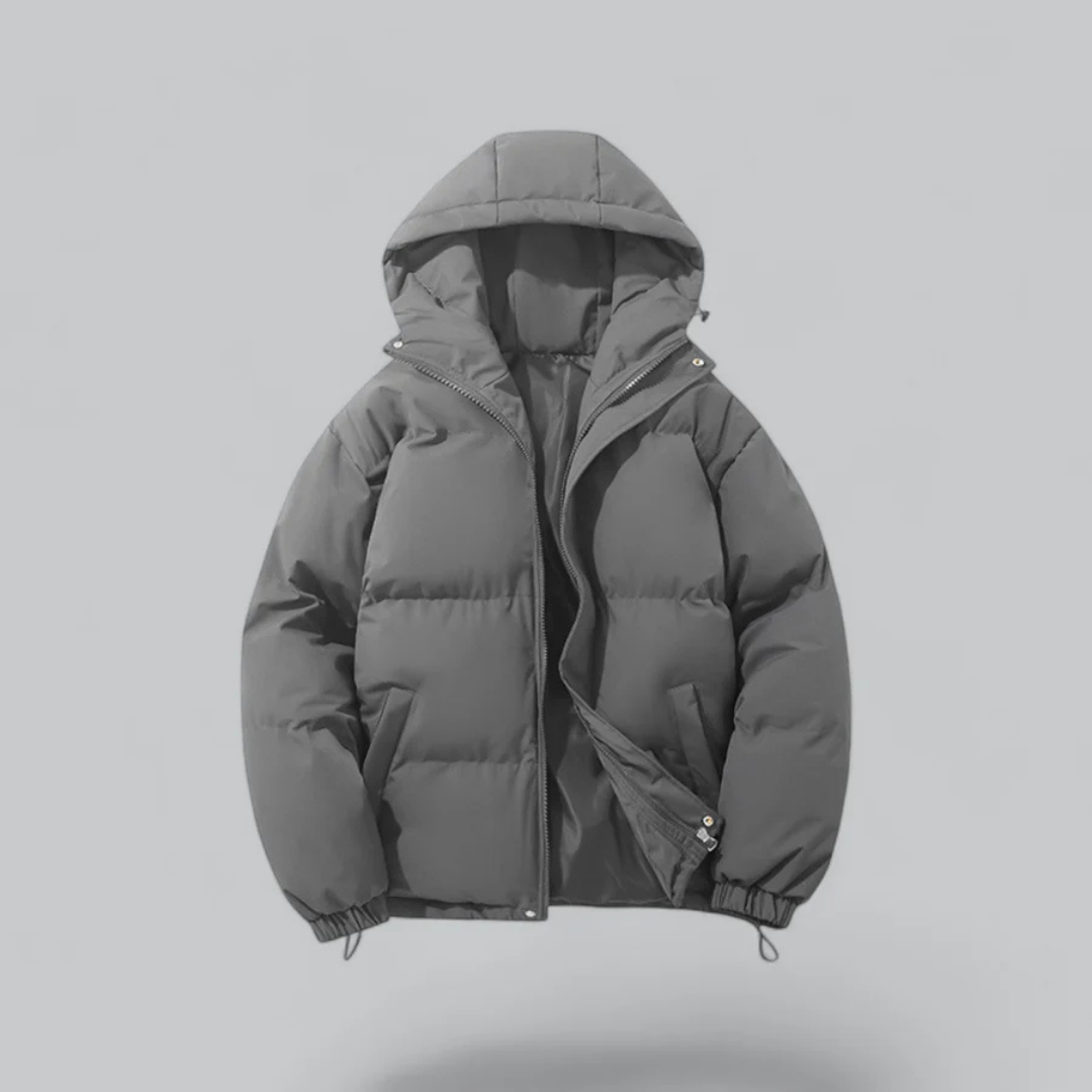 Geacă de iarnă unisex cu fermoar | Cu glugă