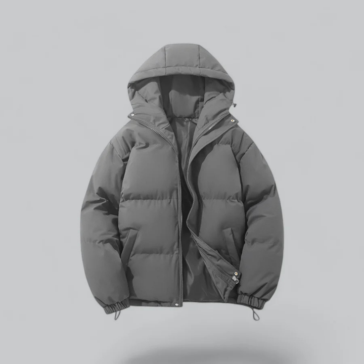 Geacă de iarnă unisex cu fermoar | Cu glugă
