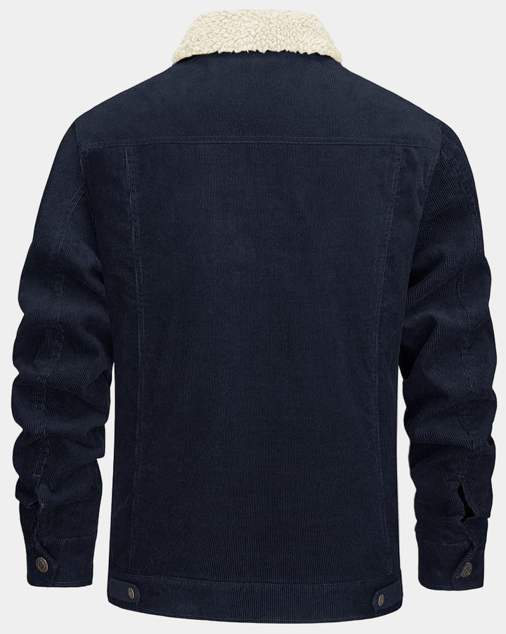 Otto Giacca Uomo in Corduroy – Foderata in Sherpa con Collo Caldo e Stile Robusto