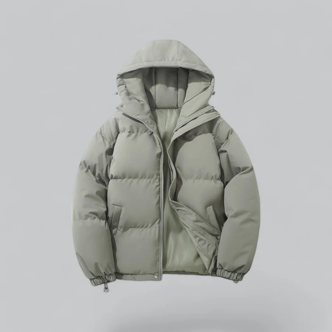 Geacă de iarnă unisex cu fermoar | Cu glugă