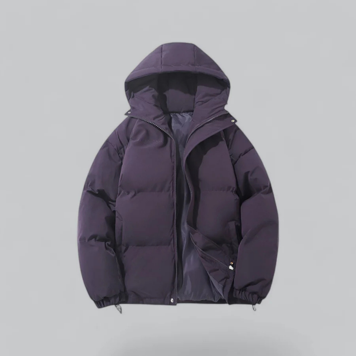 Geacă de iarnă unisex cu fermoar | Cu glugă