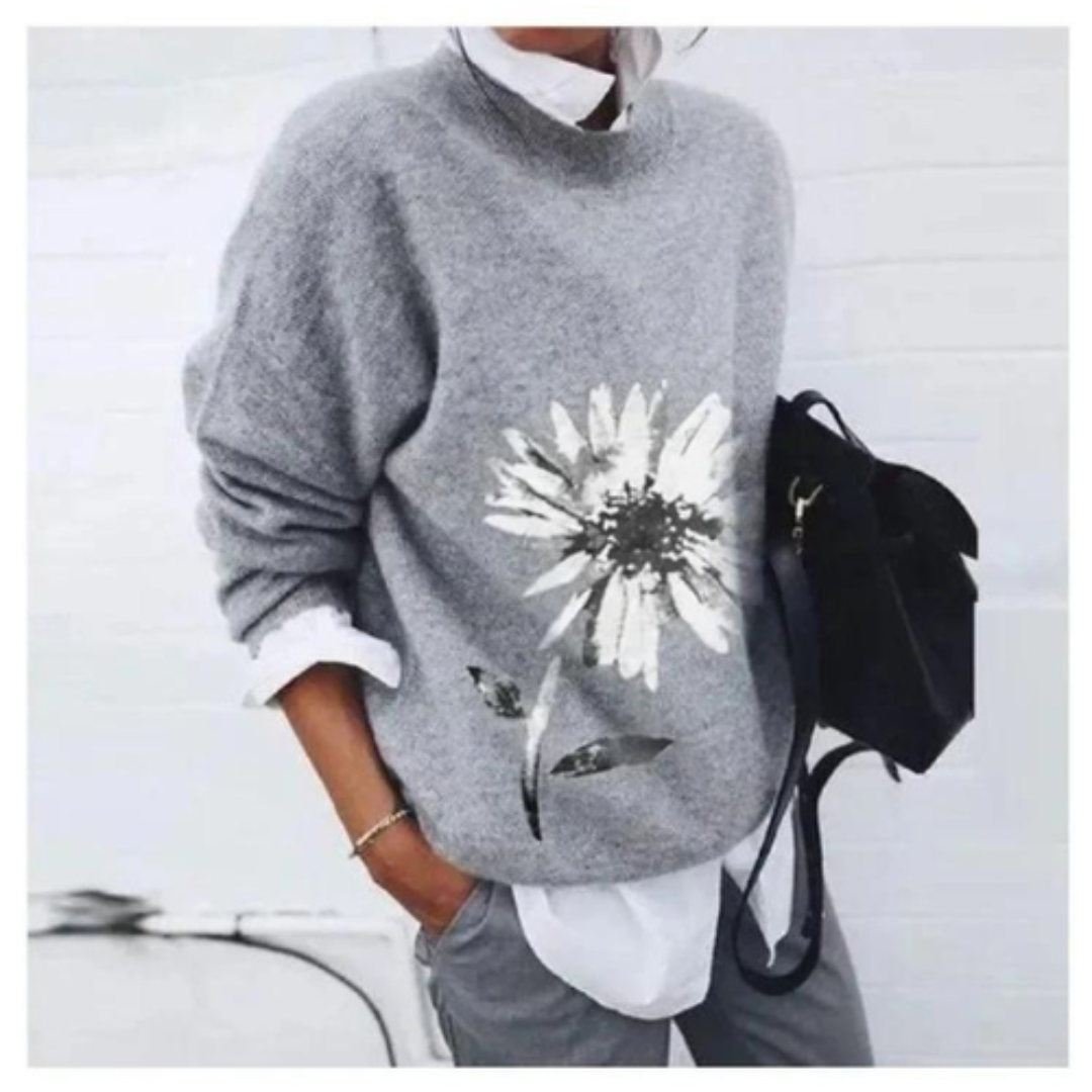 Damebluse med blomsterprint | Langærmet