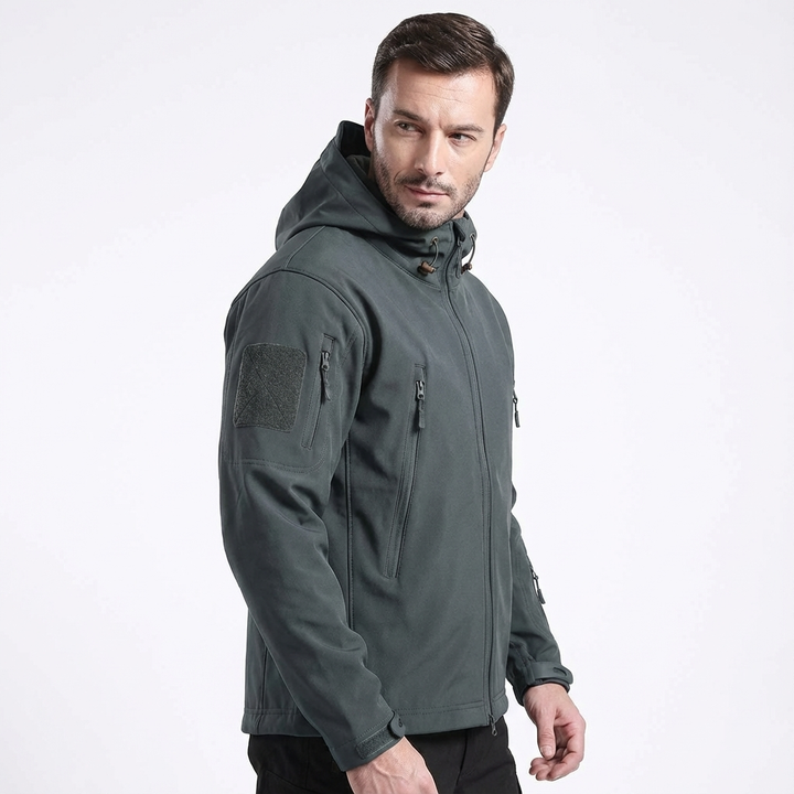 Darius Giacca Militare Uomo – Nepromokavá a Větruodolná Softshell Bunda s Taktickou Kapucí