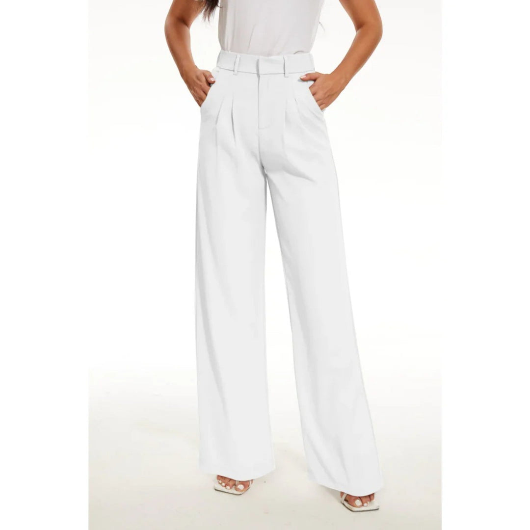 Lorena | Pantaloni casual largi pentru femei | Talie înaltă