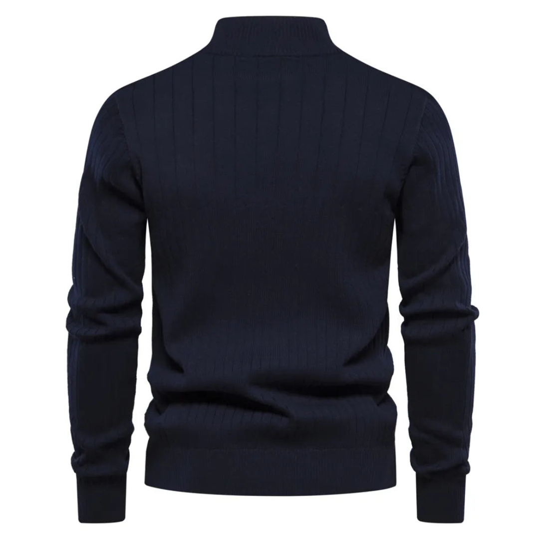 Maglione Lavorato A Maglia Da Uomo Con Mezza Zip | Invernale