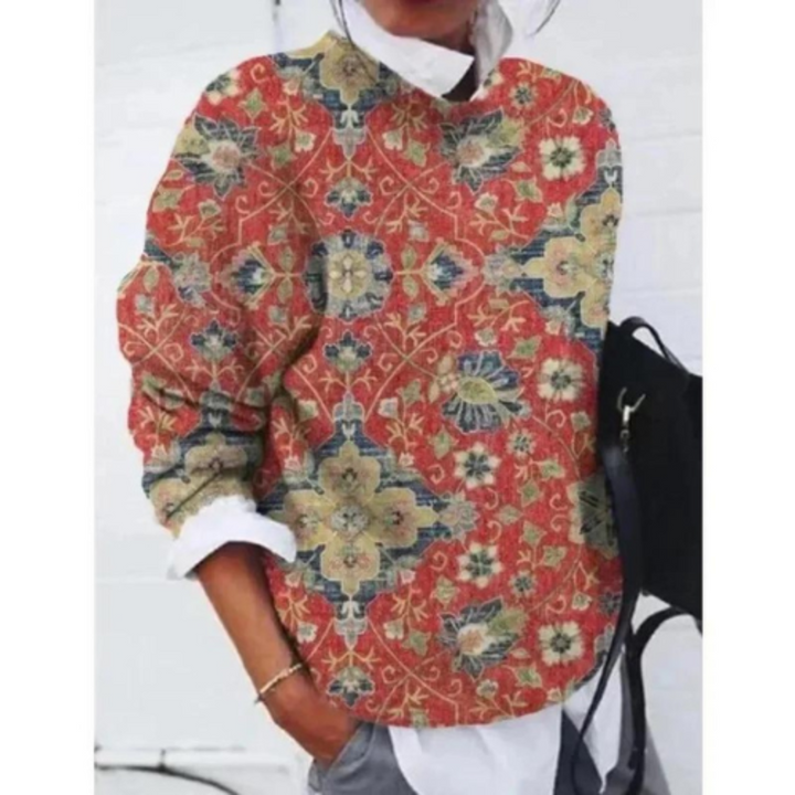 Damebluse med blomsterprint | Langærmet