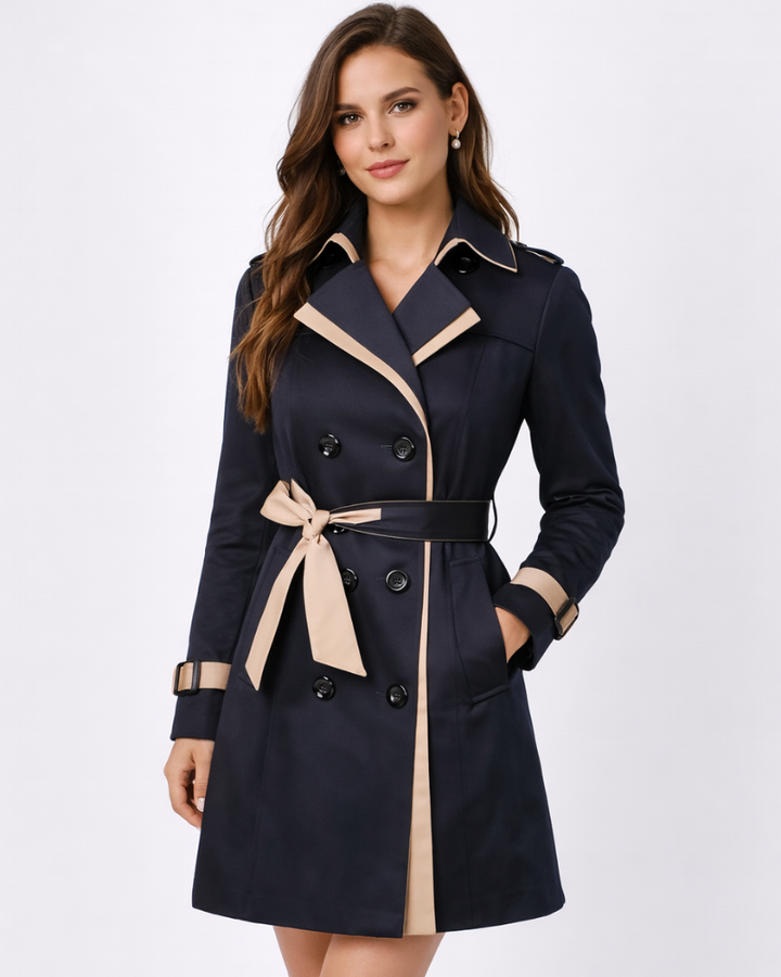 Alexia Trench Coat Donna Lungo – Cintura Regolabile, Doppi Bottoni, Cappotto Elegante