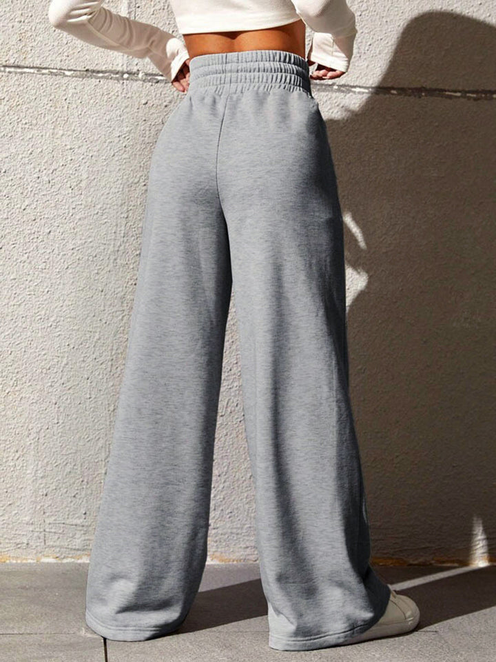 Pantaloni de trening casual cu talie înaltă pentru femei | Cu buzunare