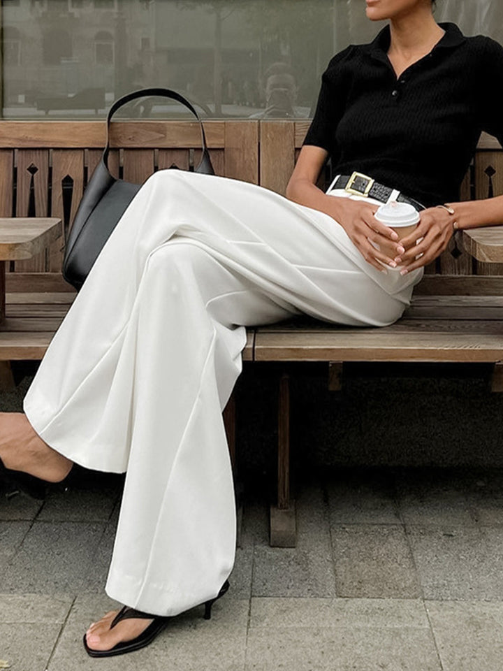 Pantaloni de damă cu talie înaltă | Lungime completă