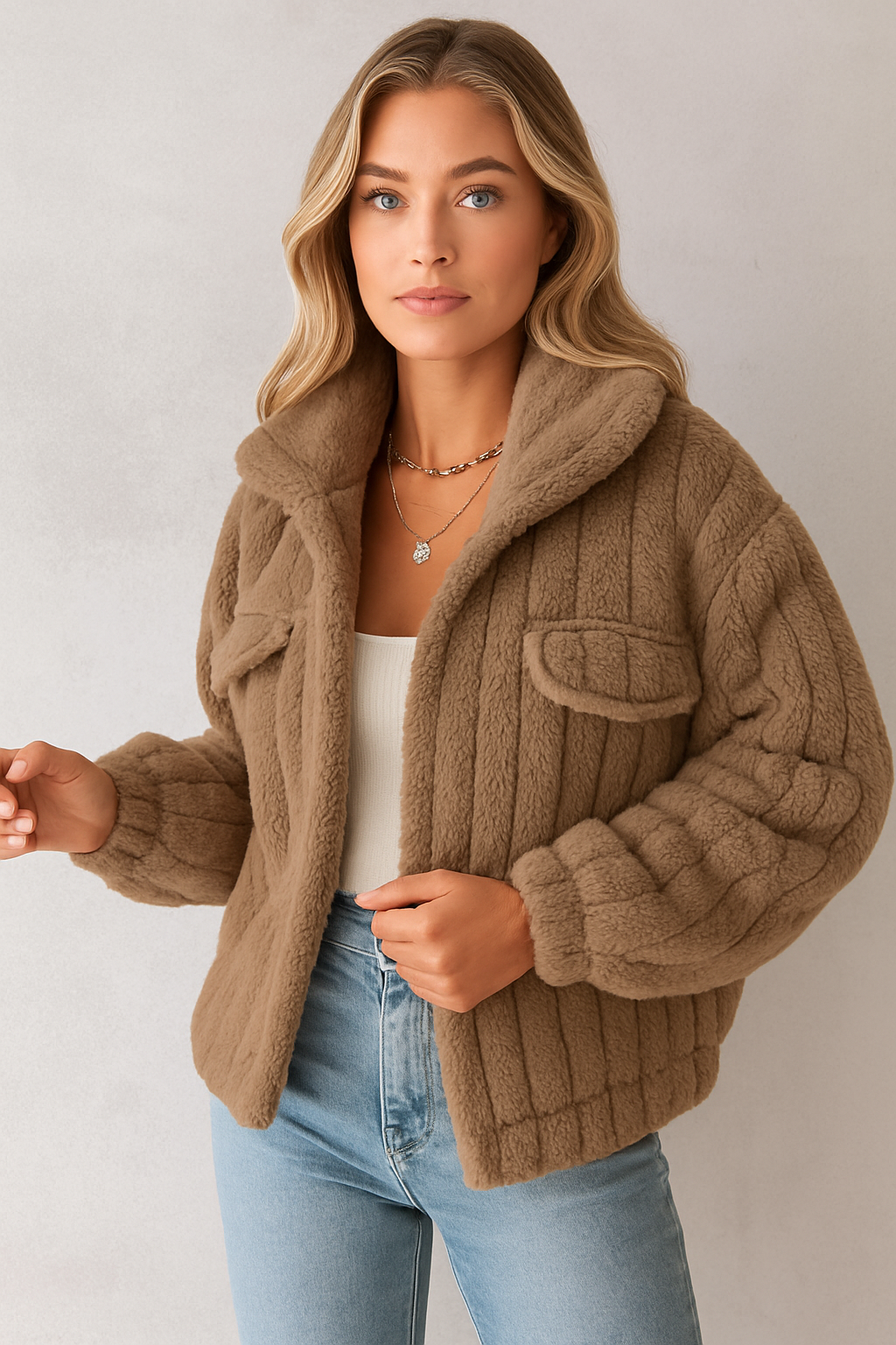 Bianca Teddy Damenjacke – Weiche und Warme Jacke mit Trendigem Casual Design
