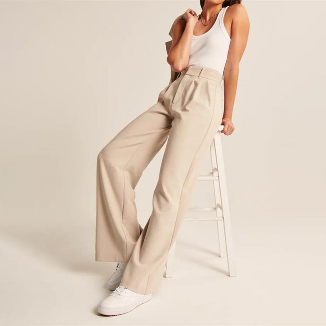 Damenhose mit hoher Taille | Weit geschnitten