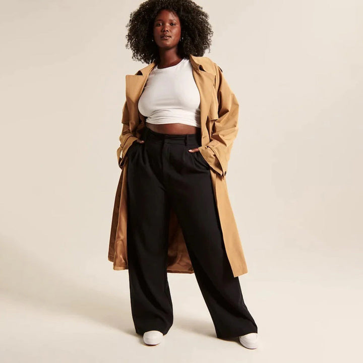 Damenhose mit hoher Taille | Weit geschnitten
