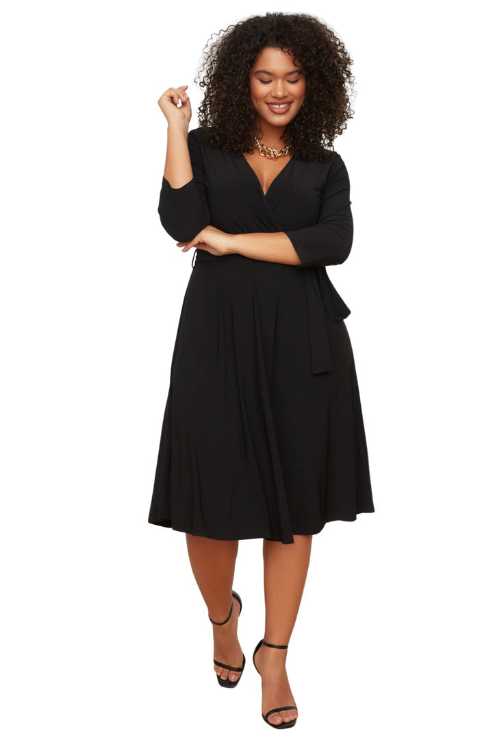 Stevie Robe Midi Curvy Femme – Ligne A, Double Boutonnage & Coupe Slim Élégante