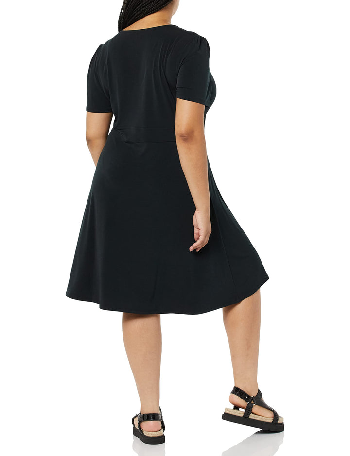 Novaria Vestito Donna Fit & Flare – Scollo a V, Jersey Elasticizzato & A-Line Floreale