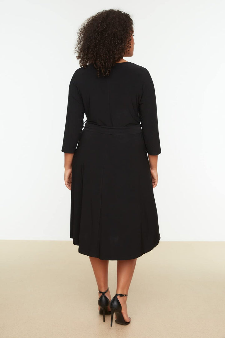 Stevie Robe Midi Curvy Femme – Ligne A, Double Boutonnage & Coupe Slim Élégante