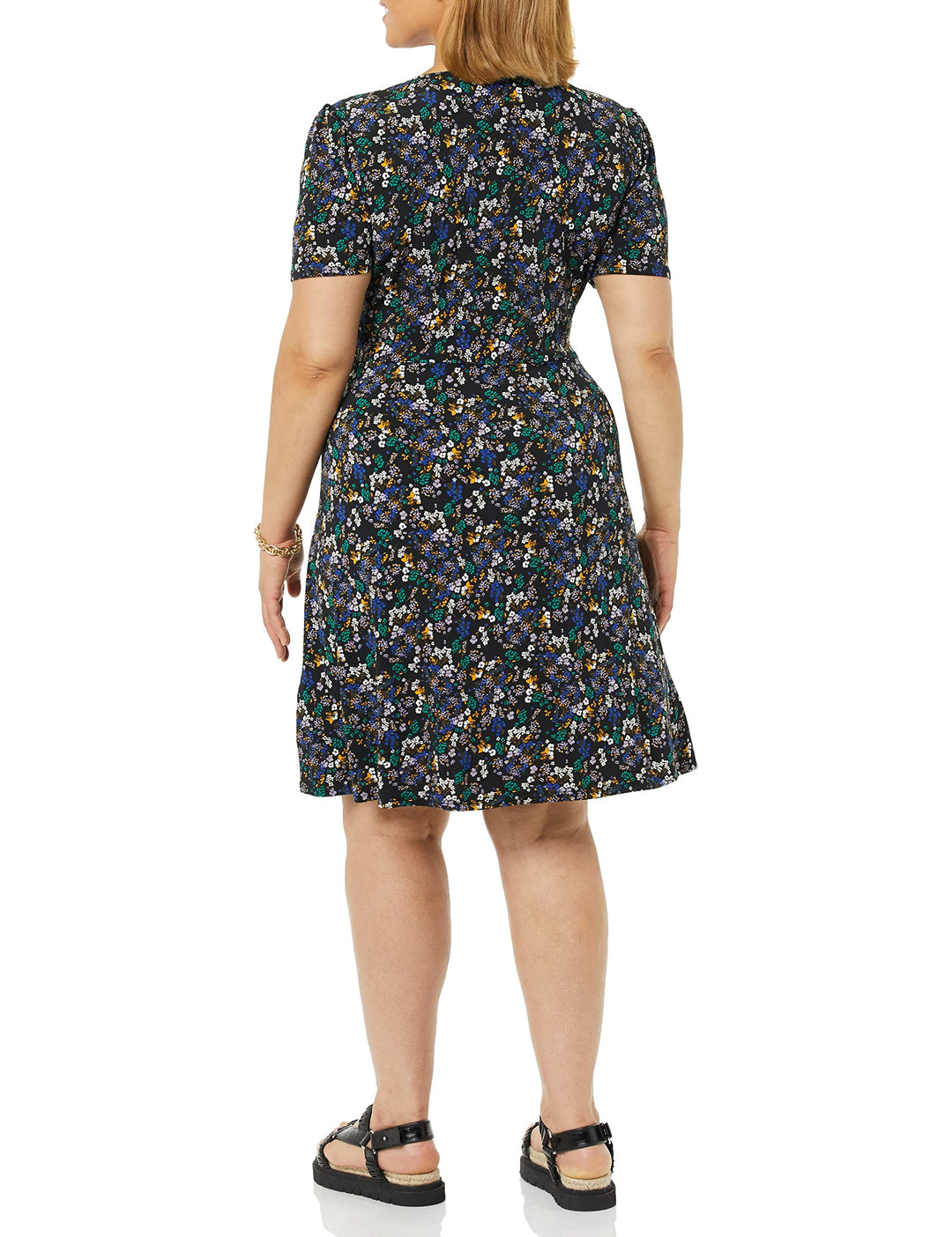 Novaria Vestito Donna Fit & Flare – Scollo a V, Jersey Elasticizzato & A-Line Floreale